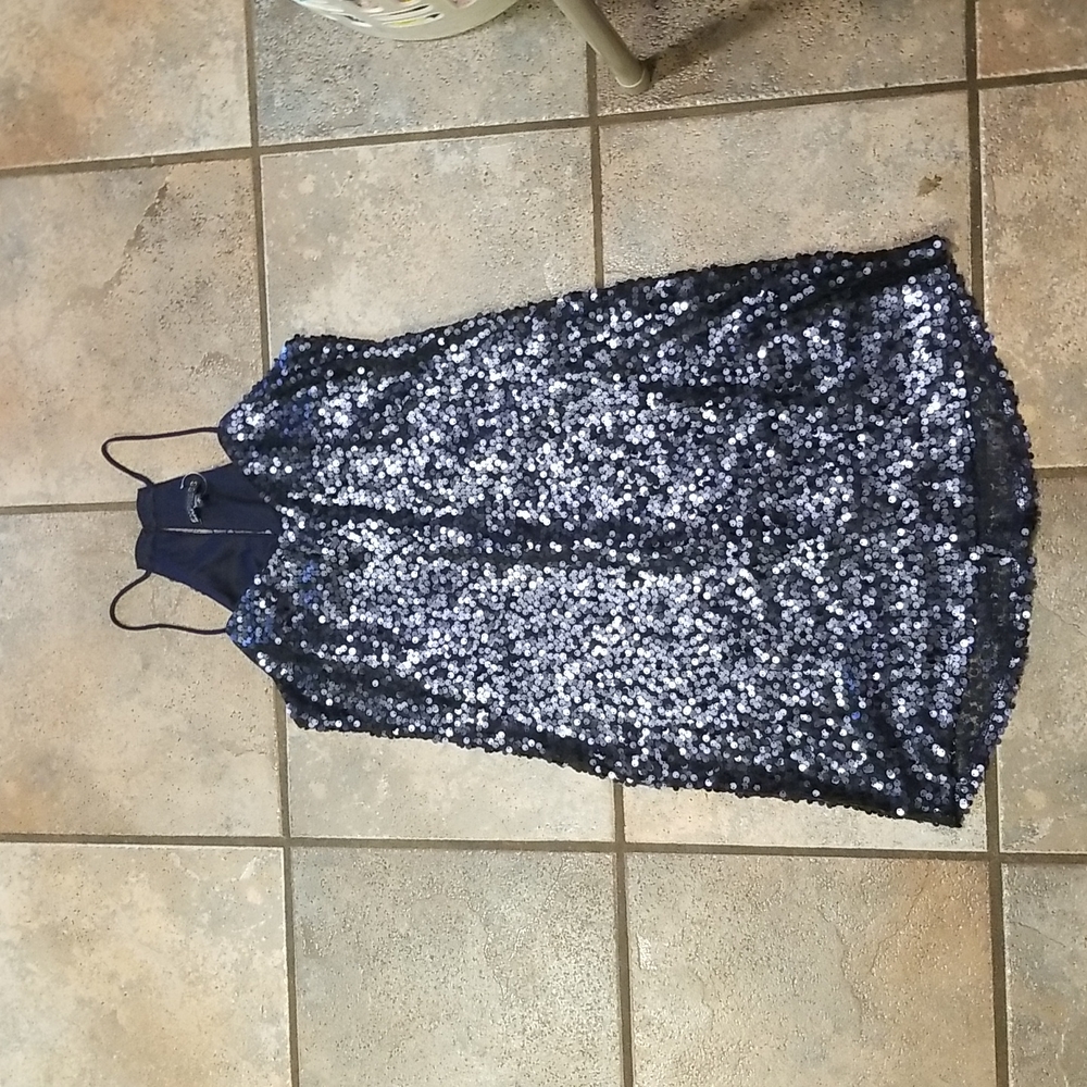 Navy Blue Seaquin Dress Express